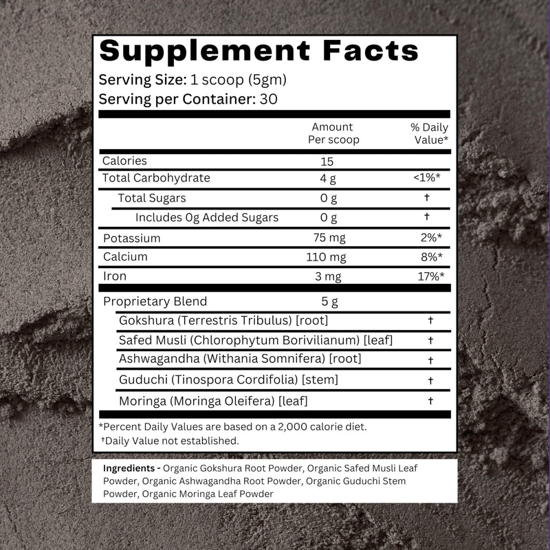 Organic Spree Stamiora Powder – 150 g (5.3 oz) | USDA Organic Certified | Ayurvedic Herbal Blend of Gokshura, Safed Musli, Ashwagandha, Guduchi & Moringa