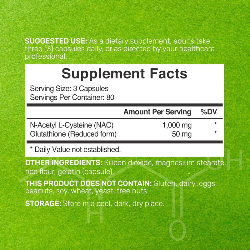 [Australia] - NAC Supplement (N-Acetyl Cysteine) 1,000*mg Per Serving with Reduced Glutathione, 240*Capsules – Antioxidant Support for Immune Health, Lung, & Liver Function 240 Count (Pack of 1) 