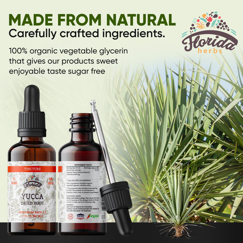 [Australia] - Yucca Tincture, Organic Yucca Extract (Yucca Glauca) Dried Root Herbal Supplement, Non-GMO in Cold-Pressed Organic Vegetable Glycerin, 700 mg, 2 oz (60 ml) 2 Fl Oz (Pack of 1) 