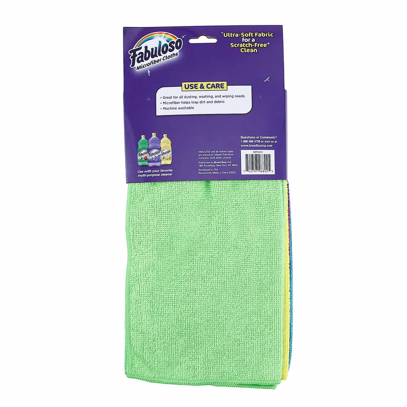 [Australia] - Fabuloso Microfiber Cleaning Cloths, 8 ct, Rainbow Colors | Lint-Free, Scratch-Free Cleaning Cloths for Surfaces and Wood Furniture | Microfiber Dustless Cloth for Bold and Bright Cleaning Experience 8 Count 