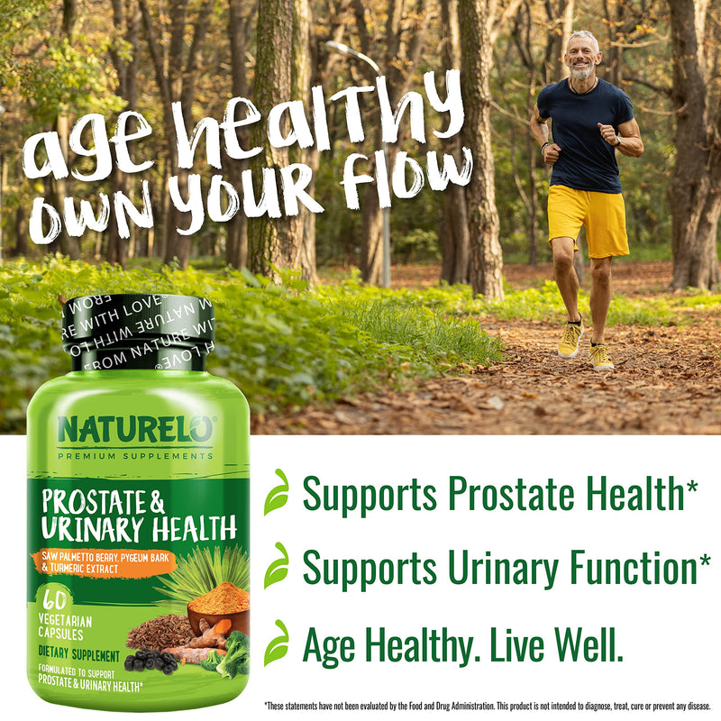[Australia] - NATURELO Prostate & Urinary Health, Comprehensive Formula with Saw Palmetto, Pygeum, Tumeric, Plant Sterols, Broccoli and Lycopene, 60 Vegetarian Capsules 60 Count (Pack of 1) 