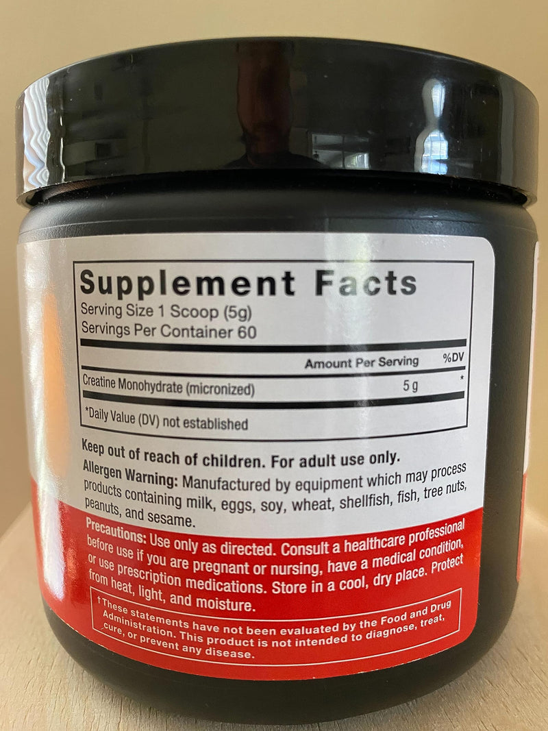 [Australia] - FORCE FACTOR Creatine Monohydrate, Creatine Powder for Muscle Gain, More Strength, and Faster Workout Recovery, Clinically Studied Micronized Creatine 5g Dose Per Serving, Unflavored, 60 Servings 60 Servings (Pack of 1) 