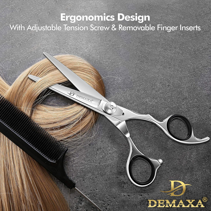 [Australia] - 6.5" Premium Hair Scissors Professionally Sharp Barber Shears - High Carbon Steel Hair Cutting Scissors with Smooth Sharp Edge Blades - Hair Trimming Shears for women Salon & Personal Use Silver Premium 