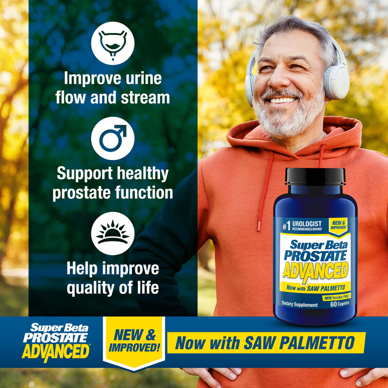 [Australia] - Advanced with Saw Palmetto - Prostate Health Supplements for Men, Bladder & Urinary Support with Beta-sitosterol, Reishi, Saw Palmetto, Vitamin D, Zinc Oxide, Selenium - 120 Count 60 Count (Pack of 2) 