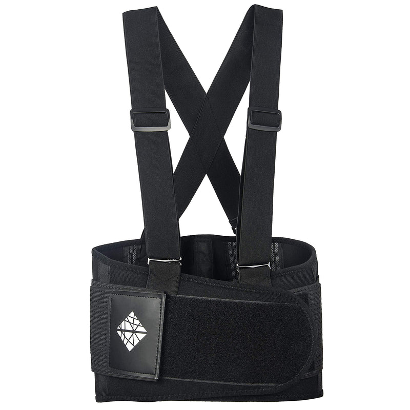 [Australia] - Lower Back Brace with Suspenders | Back Support Belt for Men & Women | Adjustable Work Back Brace for Moving Construction Warehouse Heavy Lifting & other Industrial Activities Safety & Protection XL X-Large (Pack of 1) Black 