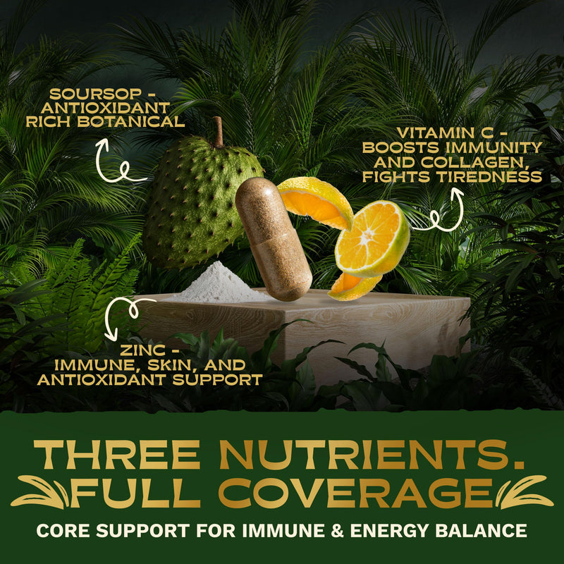 Soursop Graviola Capsules | Extra High Strength 15,000mg 30:1 Extract Per Serving & 40mg Vitamin C& 10mg zinc picolate | Potent Antioxidant, 2 Month Supply, Superfruit Supplement