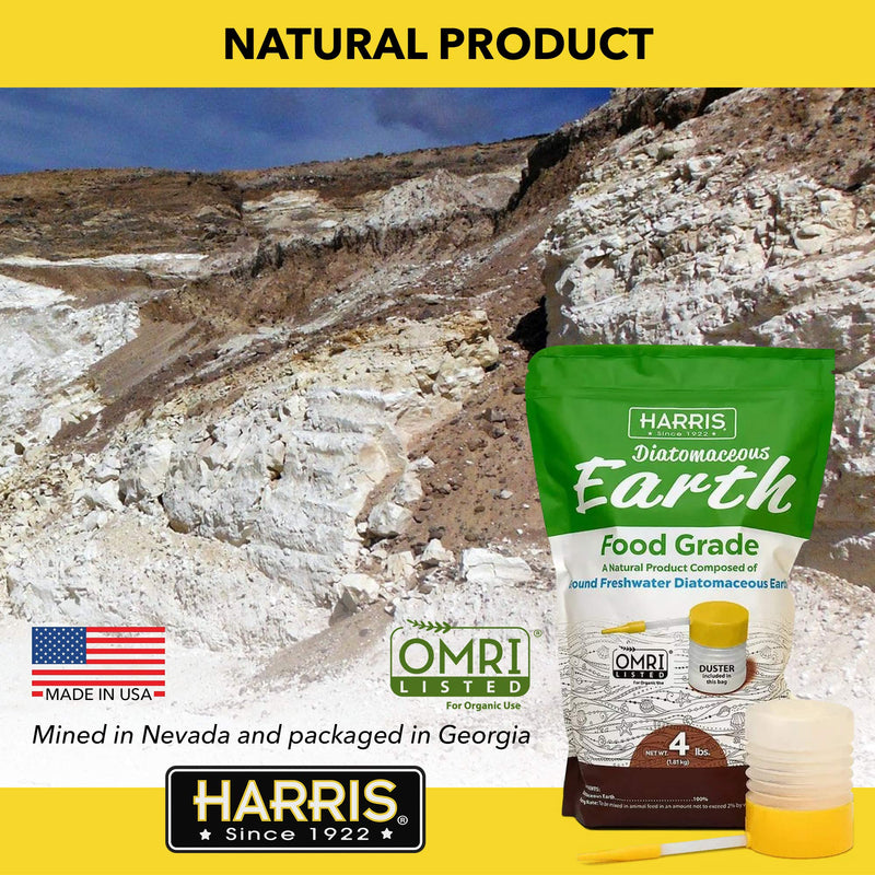 Harris Diatomaceous Earth Food Grade, 4lb with Powder Duster and Zep Professional Sprayer Bottle 32oz Diatomaceous Earth+ Bottle 32 oz - PawsPlanet Australia