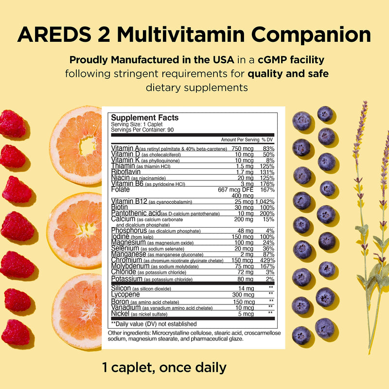Viteyes AREDS 2 Capsules and Multivitamin AREDS 2 Companion, Single Daily Dose Eye Vitamins, 3 Month Supply