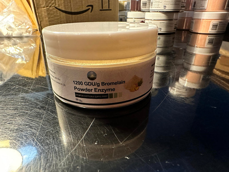 Bromelain Powder Enzyme - Digestive Enzyme Powder, Enhanced Super Digestive Enzymes, Bromalein Enzymes - Vegan, Gluten Free - 50g Bromelain