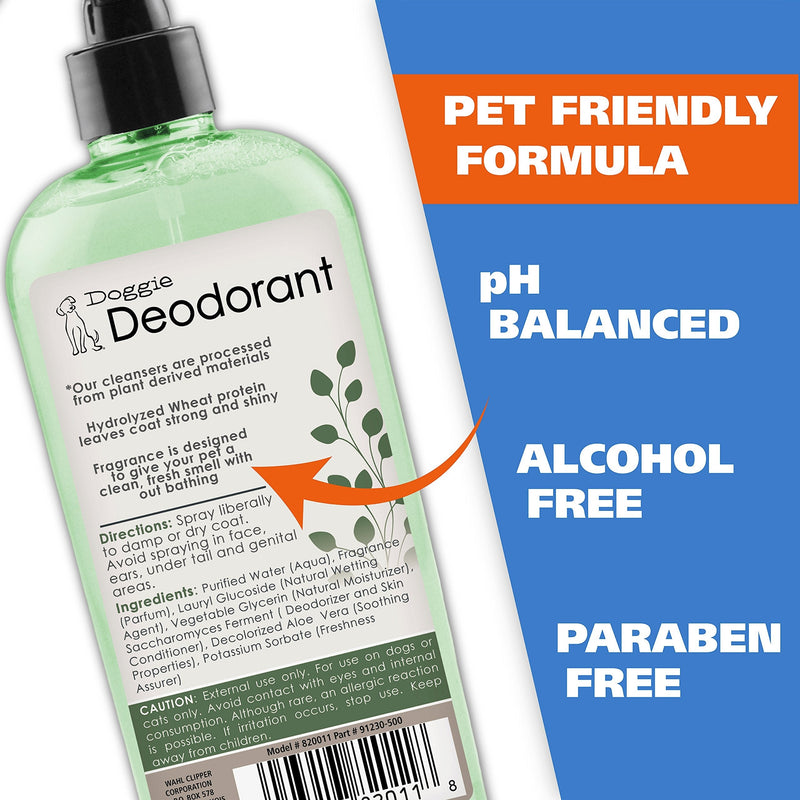 Wahl USA Deodorizing & Refreshing Pet Deodorant for Dogs - Eucalyptus & Spearmint Scent & Wahl USA Odor Control Shampoo for Dogs & Pets - Eucalyptus & Spearmint Animal Deodorizer - PawsPlanet Australia