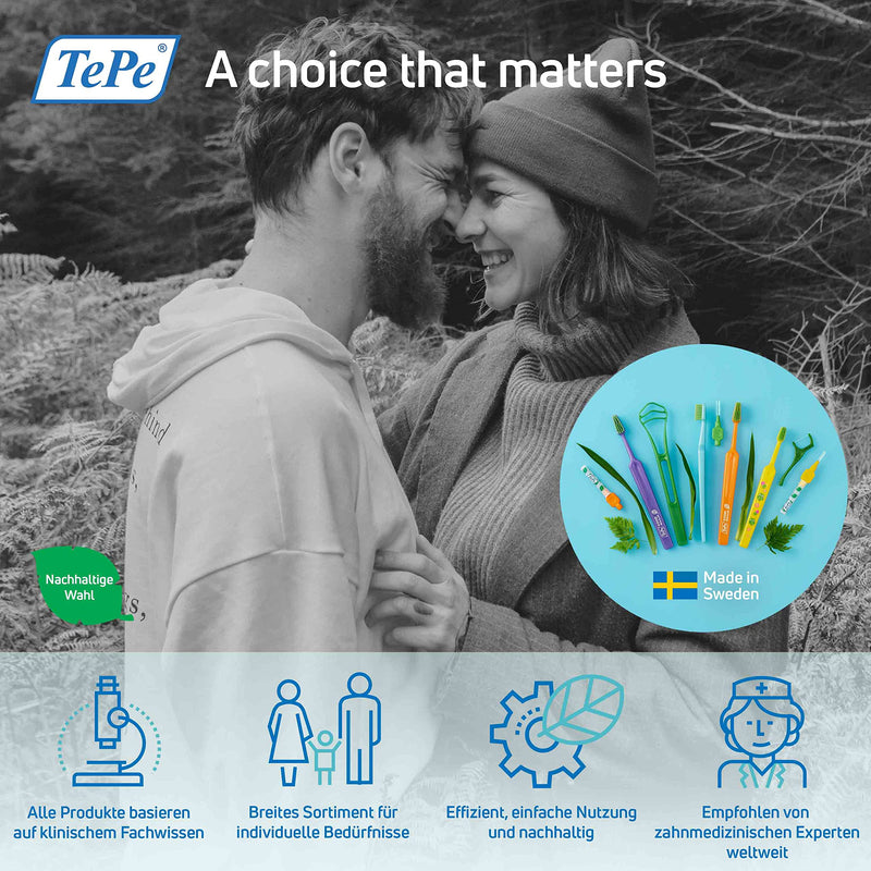 [Australia] - TePe interdental brushes Extra Soft Red (ISO size 2: 0.5 mm) / For particularly gentle and efficient cleaning of the spaces between teeth / 1 x 8 interdental brushes 