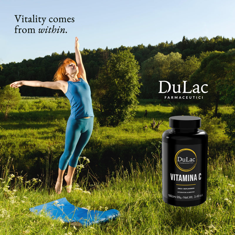 Dulàc - Vitamin C 1000mg, 180 Capsules, High Strength Vitamin C, Enriched with Zinc & Bioflavonoids, Immune Defence, Energy Metabolism, Antioxidant Action, Gluten-Free, Made in Italy