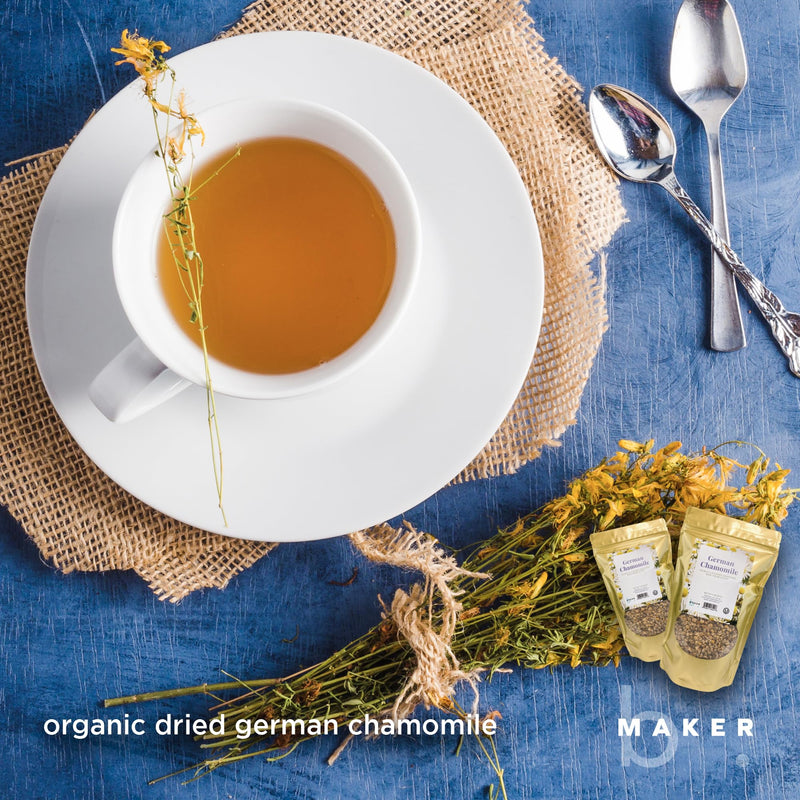 [Australia] - bMAKER Dried Chamomile Flowers (4oz) - Bulk Bag - Kosher Certified Chamomile for Relaxation, Dried Flowers for Soap Making, Lotion, Shampoo, Loose Leaf Chamomile Tea 