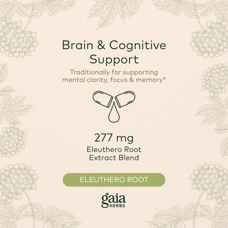 [Australia] - Gaia Herbs Mental Alertness - Brain Support Supplement to Help Maintain Focus & Memory* - with Eleuthero, Ginkgo Leaf, Gotu Kola, Rosemary & Oats - 60 Vegan Liquid Phyto-Capsules (15-Day Supply) 