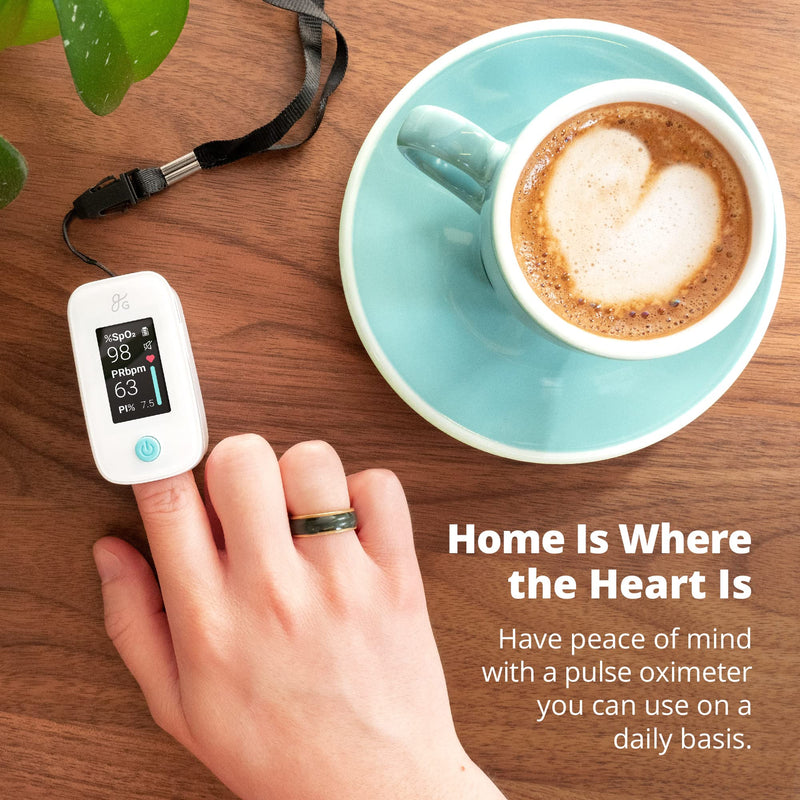 [Australia] - Greater Goods Fingertip Pulse Oximeter, With Plethysmograph and Perfusion Index, Measures SpO2 levels, Heart rate, Pulse, Includes Lanyard and Batteries 