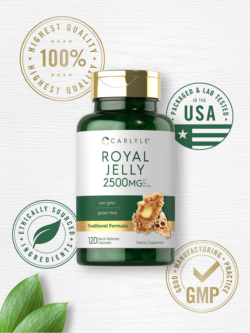 [Australia] - Carlyle Royal Jelly Capsule | 2500mg | 120 count | Non-GMO and Gluten Free Formula | Traditional Supplement 