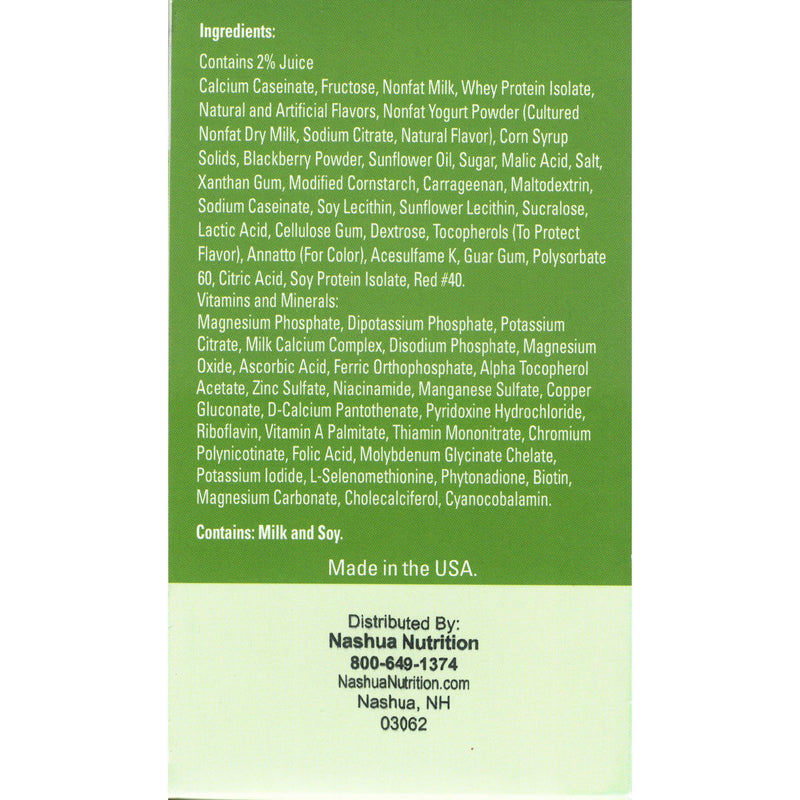 Meal Replacement Smoothie - Berry Creme - High Protein 15g - Low Carb - Vitamins and Minerals - (7/Box)
