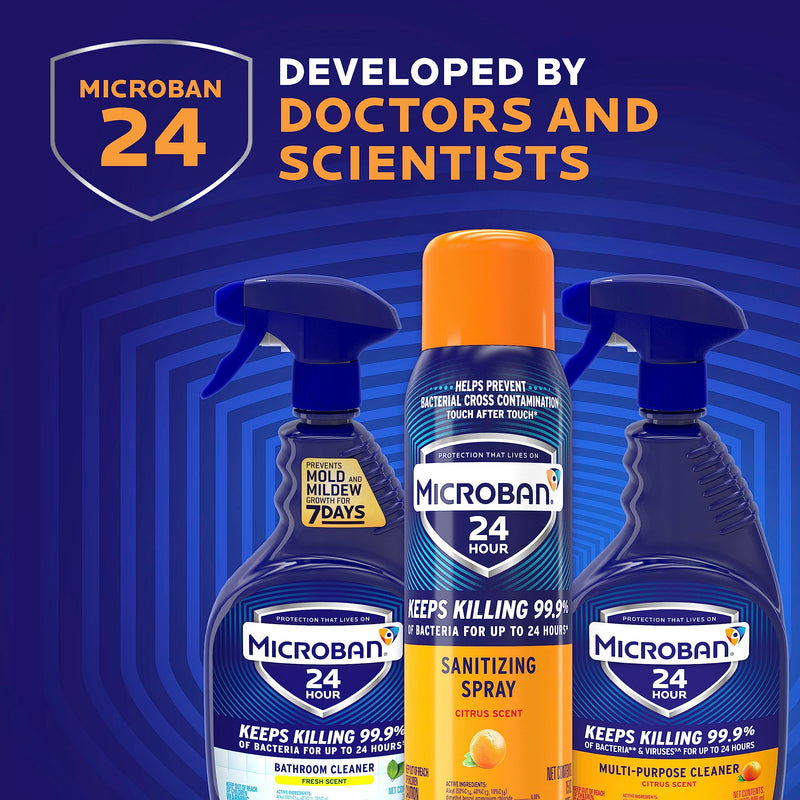 [Australia] - Microban 24 Hour Disinfectant Sanitizing Spray, Fresh Scent, 15oz 