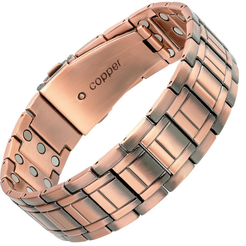 [Australia] - MagnetRX® 3X Strength Copper Bracelet – 99.9% Pure Copper Bracelets for Men with Magnets – Premium Fold-Over Clasp and Adjustable Bracelet Length with Included Sizing Tool (Stealth) Stealth 
