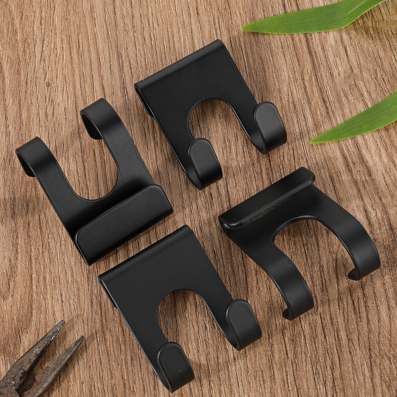 [Australia] - JJUNW Pack of 4 Razor Holder Shower, Razor Holder Shower No Drilling, Waterproof Self-Adhesive Bathroom Hooks for Bathroom Kitchen Organizer (Black) Black 