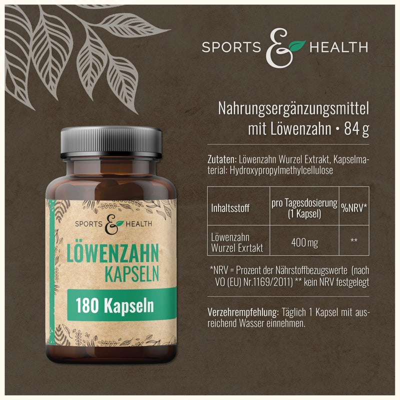 [Australia] - Dandelion capsules - 180 capsules - Dandelion extract - Dandelion root Dandelion cure - Dandelion extract - Dandelion root extract 