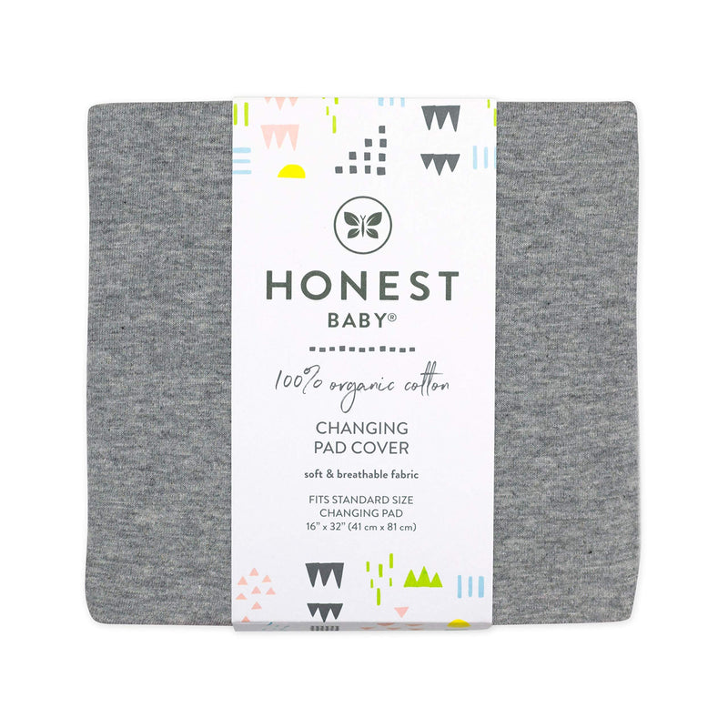 [Australia] - HonestBaby unisex baby Organic Cotton Changing Pad Cover and Toddler Sleepers, Gray Heather, One Size US 