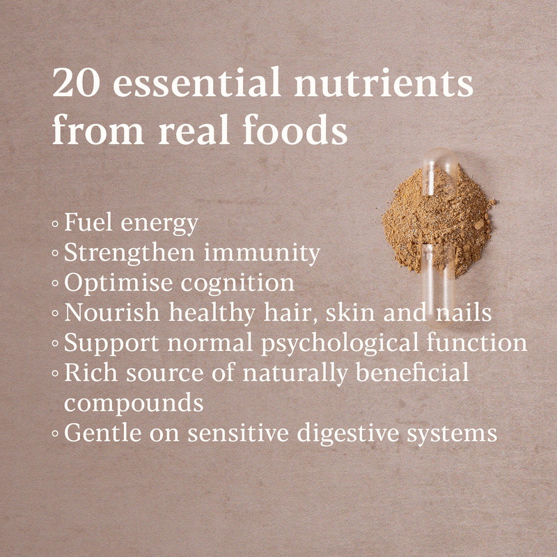 Higher Nature Multivitamin for Women | Whole Food Multivitamin | 20 Essential Vitamins & Minerals | Vitamin C, D, K, B12, Iron, Zinc | True Food® Formula | UK Female Multivitamin | 60 Capsules