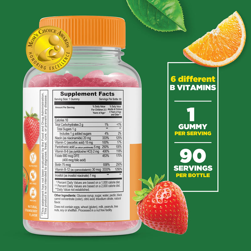 Lifeable Vitamin C Kids + B Complex Kids, Gummies Bundle - Great Tasting, Vitamin Supplement, Gluten Free, GMO Free, Chewable Gummy