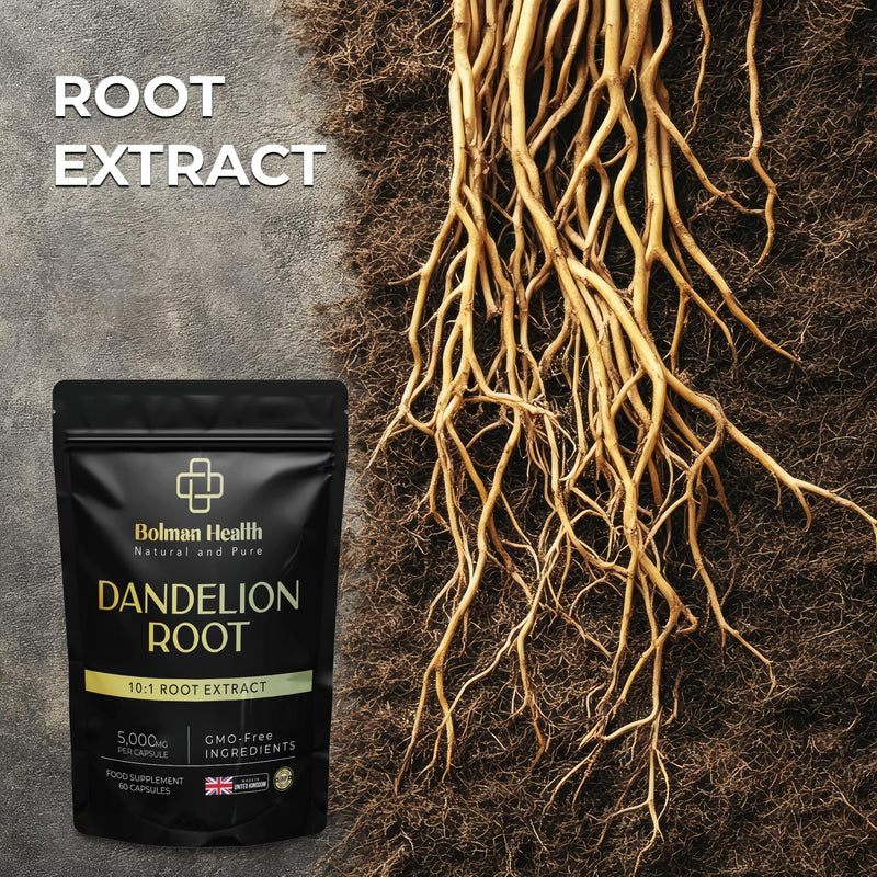 Dandelion Root Capsules | 500mg 10:1 Extract (Equivalent to 5000mg Root) | Taraxacum officinale | Supports Digestion & Liver Function | 60 Vegan Capsules | Non-GMO | Gluten-Free