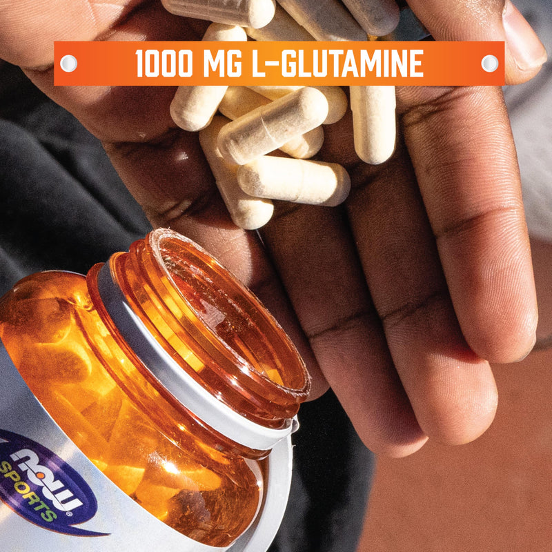 [Australia] - NOW Sports Nutrition, L-Glutamine, Double Strength 1,000 mg, Amino Acid, 240 Veg Capsules 240 Count (Pack of 1) 