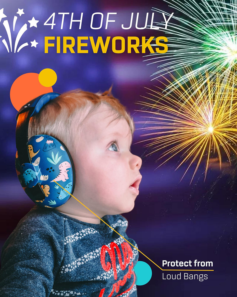 [Australia] - Vanderfields Baby Ear Protection Noise Cancelling Headphones for Babies, Toddlers, Infants 3 months to 2 years Dinosaur Club 
