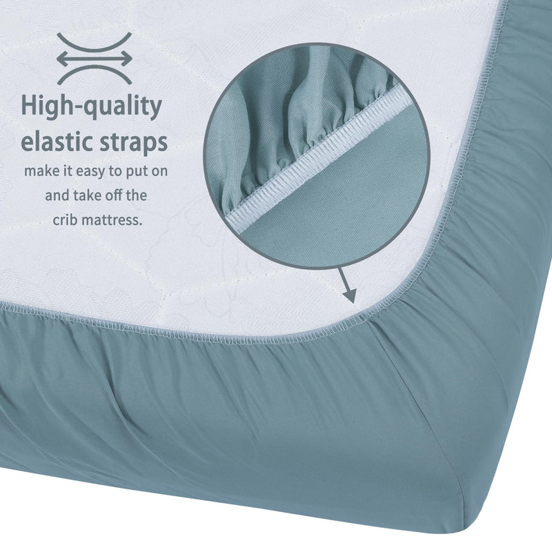 [Australia] - Baby Crib Sheets for Boys Girls, 2 Pack Fitted Crib Sheet for Standard Crib and Toddler Mattress, Soft Microfiber Baby Sheet 52x28x8in. (Dark green & Dark grey) Dark Green & Dark Grey 