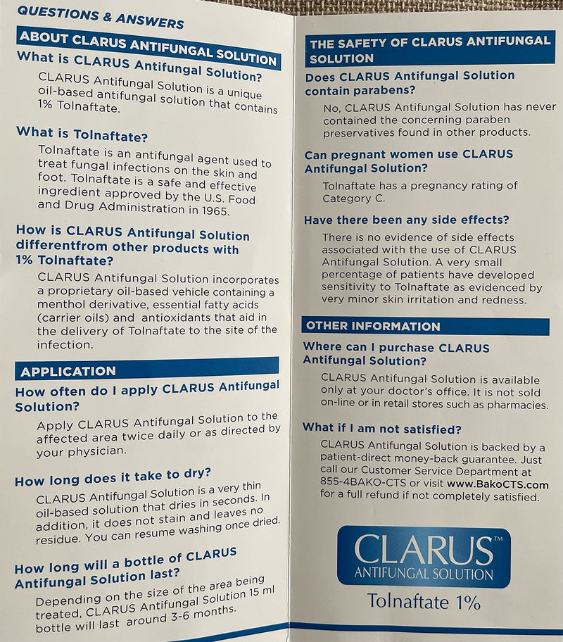 [Australia] - Clarus Solution Antifungal 1%, 0.5 floz 