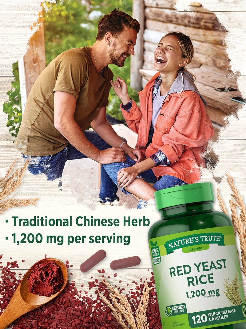 [Australia] - Red Yeast Rice Capsules | 120 Count | Non-GMO, Gluten Free | By Nature's Truth 