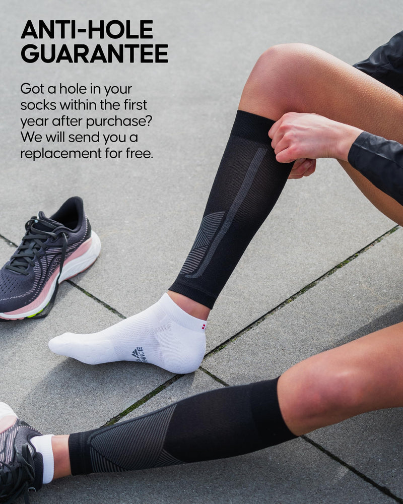 DANISH ENDURANCE Calf Compression Sleeve, 21-26 mmHG, Legs & Shin Supports for Men and Women, 1 or 3 Pack Large Multicolor (1xblack, 1xblack/Grey, 1xblue/Yellow) 3-pack