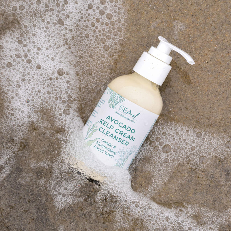 Sea-El Avocado & Kelp Cream Cleanser Non-Foaming Gentle Deep Cleanse to Purify Tone & Firm - Moisturizing Natural Face Wash for Women & Men - 4 Oz 4 Ounce (Pack of 1)