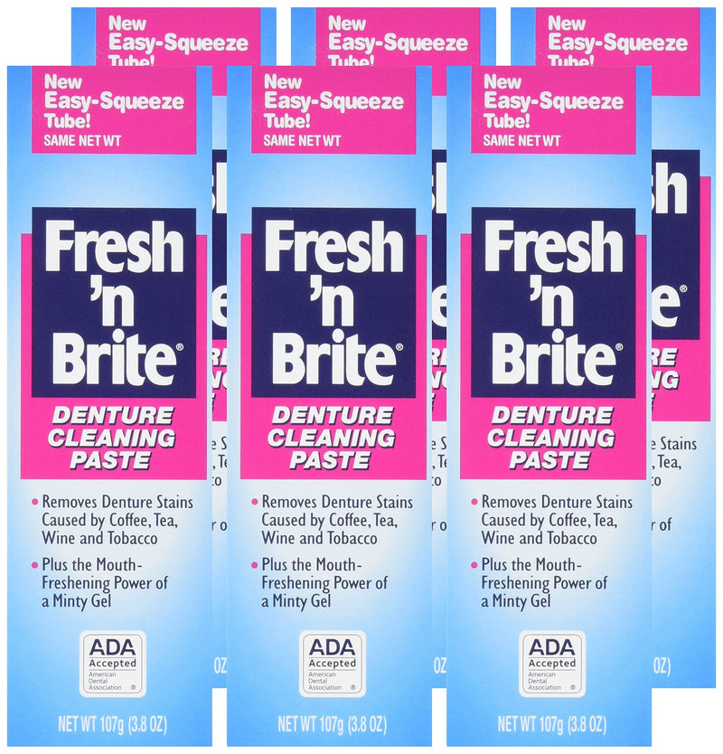 [Australia] - Fresh 'n Brite Denture Cleaning Paste For Dentures, Removable Partial Dentures, Retainers, Mouthguards, Nightguards, Fast Stain Removal, pack of 3, 3.8 oz Tubes 