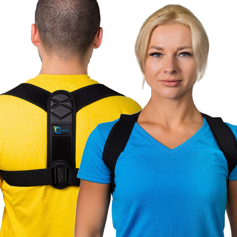 CAYATCH Back Brace Posture Corrector for Men & Women. FSA/HSA Approved. 80 Posture Exercise Videos Included. Perfect Fit with Dual Adjustment System for Back Pain Relief (One Size Fits Most)