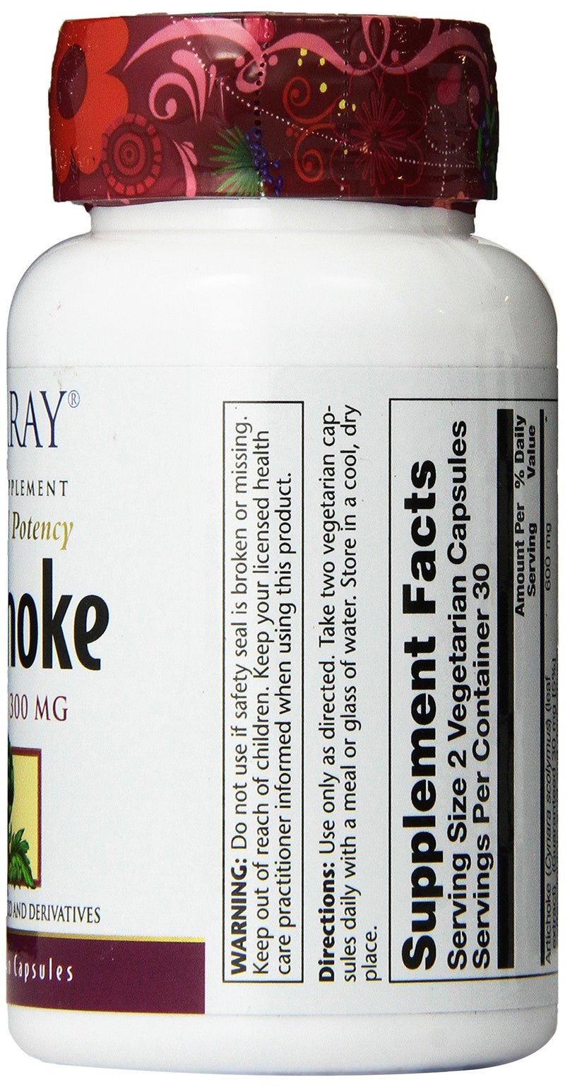 [Australia] - SOLARAY Artichoke Leaf Extract 600mg | Guaranteed Potency | Healthy Liver, Gall Bladder & Digestive Function Support | Lab Verified | 60 VegCaps 60 Count (Pack of 1) 