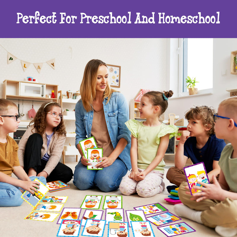 [Australia] - 4-Scene Sequencing Cards, 72 Sequence Card Game for Preschool, Kids Learning Order and Logic, Speech Therapy Materials for Autism, Early Learning Activity-Storytelling, Social Skills,Sentence Building 