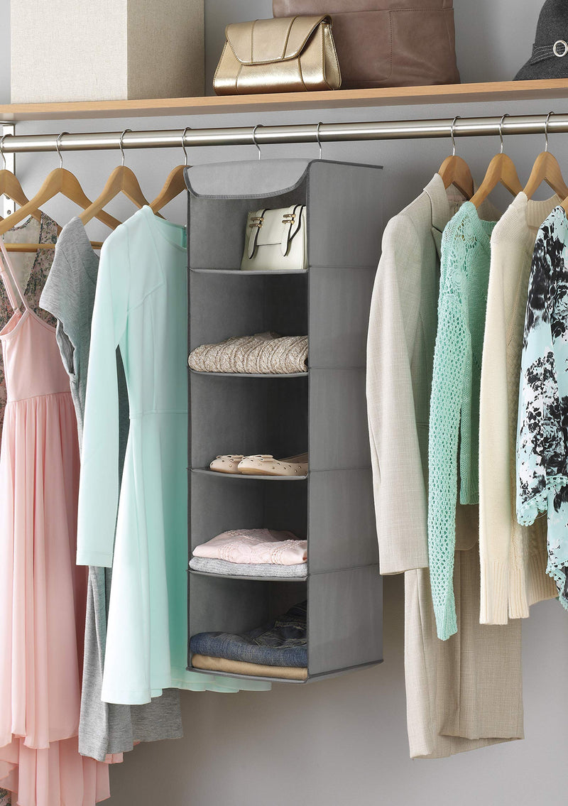[Australia] - Whitmor 5 Section Closet Organizer - Hanging Shelves with Sturdy Metal Frame 