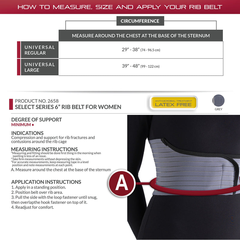 [Australia] - OTC Rib Belt for Women, 6-Inch Elastic Chest, Select Series 39-48 Inch (Pack of 1) 