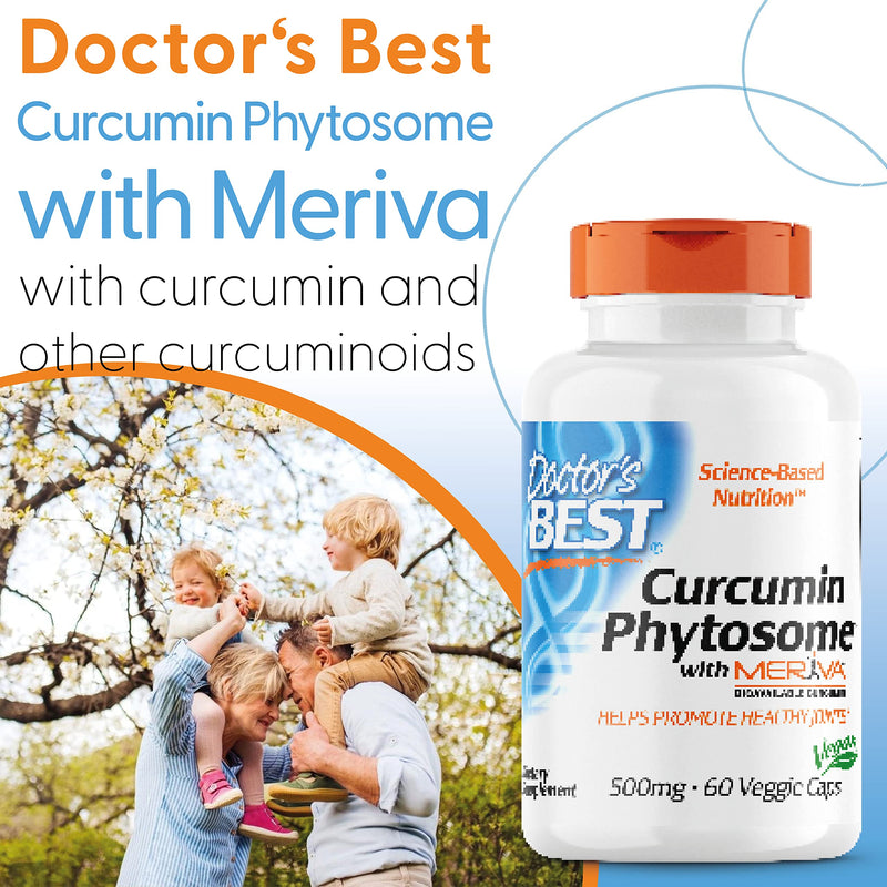 Doctor's Best, Curcumine Phytosome with Meriva, 500mg, 60 Vegan Capsules, Gluten Free, SOYA Free, Vegetarian
