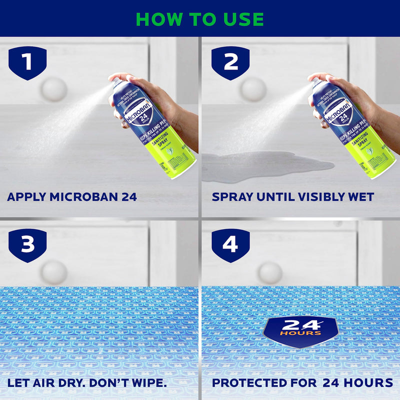 [Australia] - Microban 24 Hour Disinfectant Sanitizing Spray, Fresh Scent, 15oz 