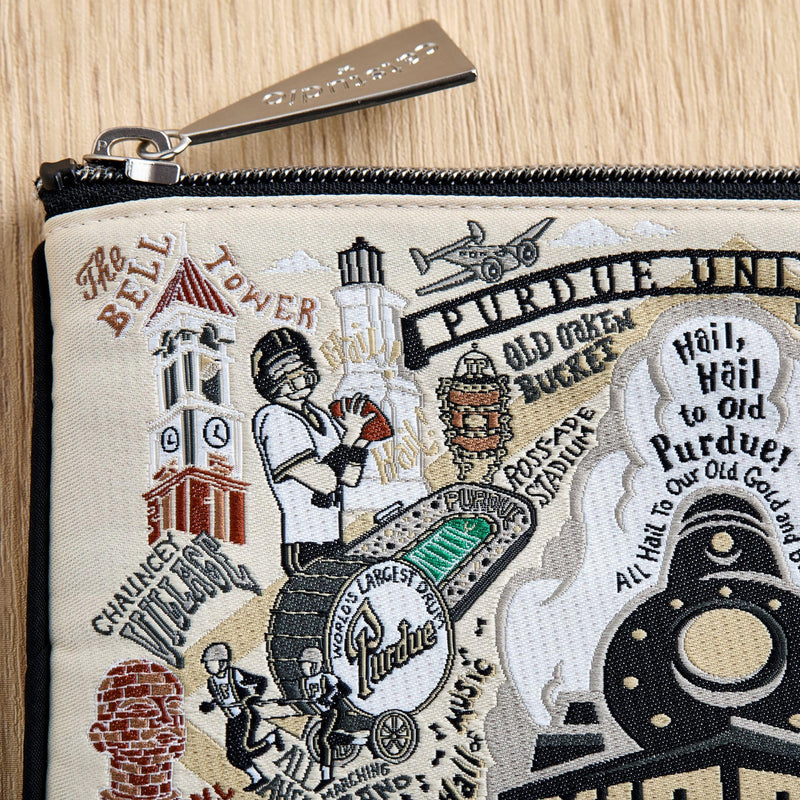 Purdue University Collegiate Zipper Pouch Purse, Makeup Bag | Zipper Bag - Holds Phone, Makeup, Wallet, Glasses, & Travel Essentials - Alumni, Acceptance & Graduation Gift Purdue University