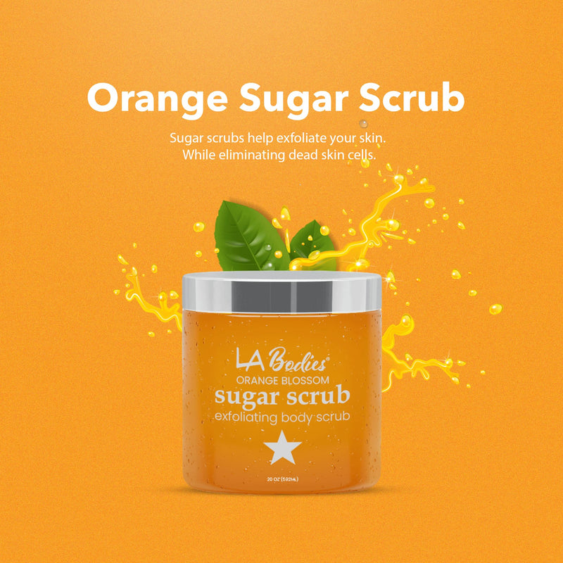 [Australia] - Sugar Scrub Exfoliating with Orange Blossom and Other Natural Ingredients for Body Scrub and Foot Scrub - Soft Scrub for Nourishing Essential Skin Care, 20 oz (592 mL), Made in USA 