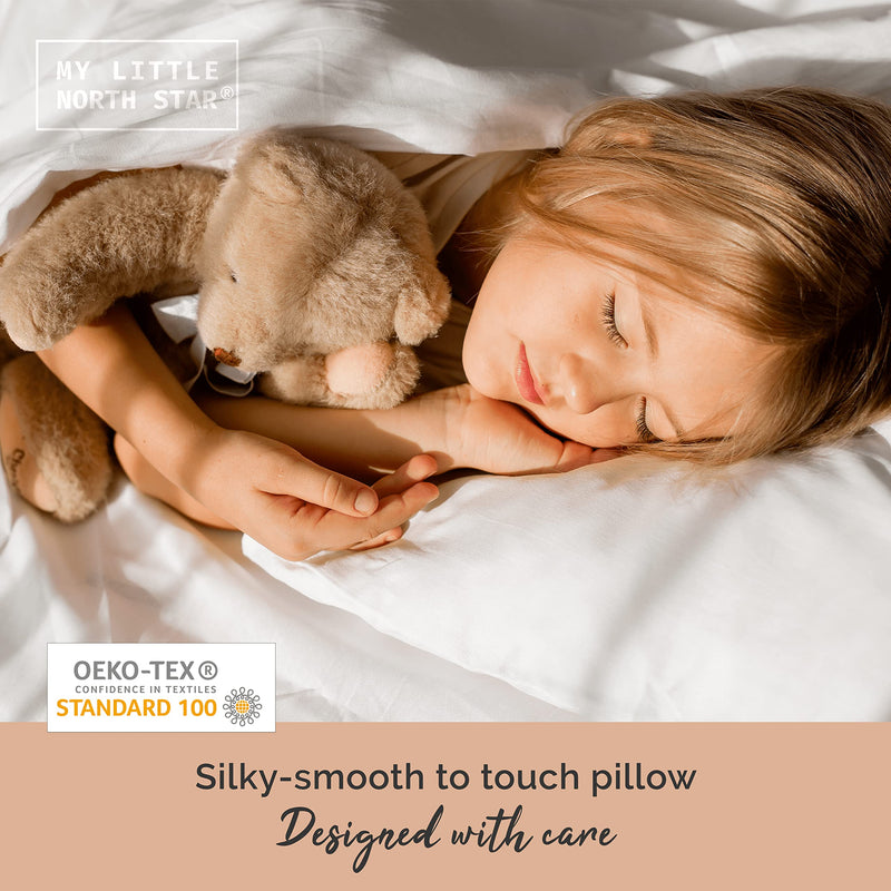 [Australia] - Toddler Pillow with Pillowcase - 13x18 Soft Organic Cotton Toddler Pillow for Sleeping - Washable Nap Pillow - Travel Pillow for Kids - Toddler Sleeping Pillow Toddler Bedding (White) White 