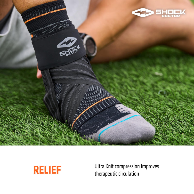[Australia] - Shock Doctor Ultra Knit Ankle Brace W/Figure 6 Strap & Stays Medium 