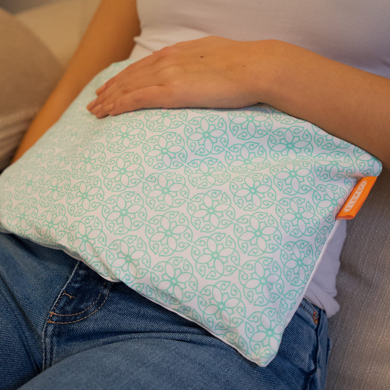 [Australia] - Cherry stone pillow microwave 60x20cm - turquoise - grain pillow large for back/shoulder/neck - heat pillow for adults/children - cherry pillow with chambers - long core pillow for heat/cold therapy 