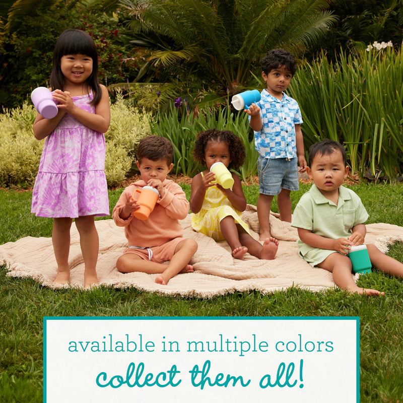 [Australia] - Infantino My 1st Tumbler, Silicone Sippy Cup with Straw & Handle, Spill-Resistant Baby Cup for On-the-Go, BPA-Free Transition Bottle Lilac 9 Ounces 